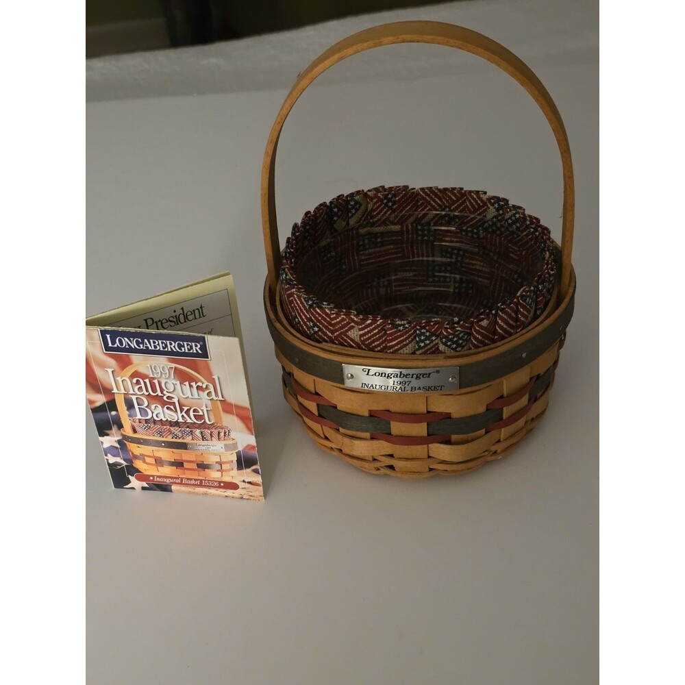 Last Inaugural Basket 1997 Longaberger Signed By JES 1996. Includes Description
